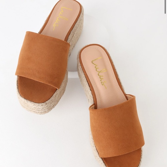 O'Ahu 2 Camel Brown Suede Espadrille Platforms - NWOT - Picture 2 of 4